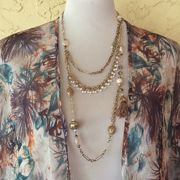 UO Pins and Needles chiffon kimono jacket - Picture 4 of 8